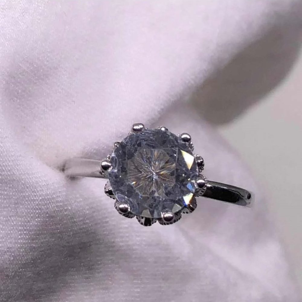 Kate 1ct White Topaz Ring 925 Sterling Silver - Picture 2 of 15